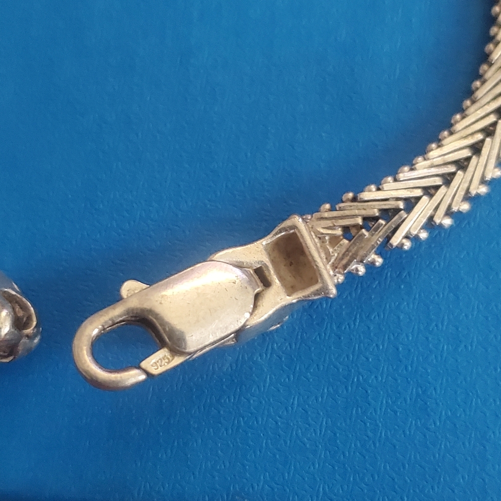 Milor 925 Sterling Silver Jaguar or Panther clasp bracelet. 16.4 grms. - Picture 5 of 14